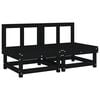 vidaXL Canap&eacute;s centraux de jardin 2 pcs noir bois de pin massif