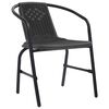 vidaXL Ensemble de salle &agrave; manger pour jardin 7 pcs Noir