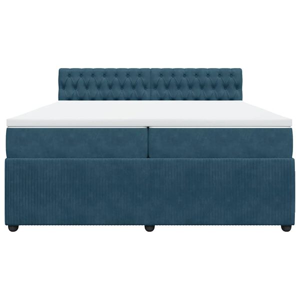 vidaXL Sommier &agrave; lattes de lit et matelas Bleu 200x200 cm velours