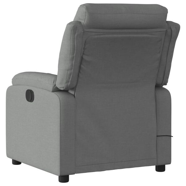 vidaXL Fauteuil de massage inclinable gris fonc&eacute; tissu