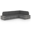 vidaXL Salon de jardin 4 pcs avec coussins Gris R&eacute;sine tress&eacute;e