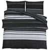 vidaXL Ensemble de housse de couette rayures noires 240x220 cm coton