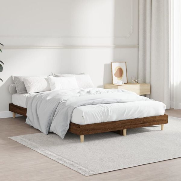 vidaXL Cadre de lit sans matelas ch&ecirc;ne marron 120x190 cm