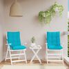 vidaXL Coussins de chaise &agrave; dossier bas lot de 2 turquoise