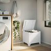 vidaXL Bo&icirc;te de rangement avec couvercle RANA blanc bois massif de pin