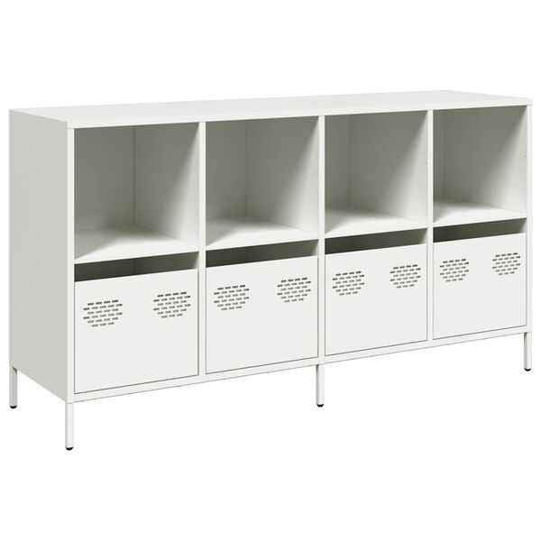 vidaXL Buffet blanc 135x39x73,5 cm acier laminé à froid