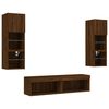 vidaXL Unit&eacute;s murales TV avec LED 6 pcs ch&ecirc;ne marron bois d'ing&eacute;nierie