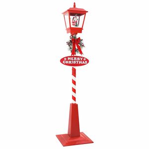vidaXL Lampe de rue de No&euml;l avec lanterne Rouge 40,5x40,5x180cm