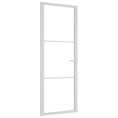 vidaXL Porte intérieure 76x201,5 cm Blanc Verre ESG et aluminium