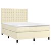 vidaXL Sommier &agrave; lattes de lit avec matelas et LED Cr&egrave;me 140x200 cm