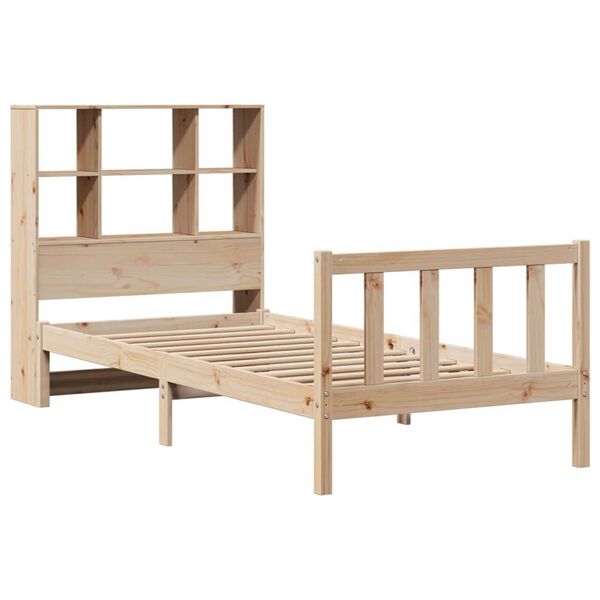 vidaXL Lit biblioth&egrave;que sans matelas 90x190 cm bois de pin massif