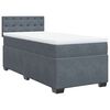 vidaXL Sommier &agrave; lattes de lit et matelas Gris fonc&eacute; 90x190 cm Velours