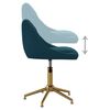 vidaXL Chaise pivotante de salle &agrave; manger Bleu Velours