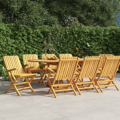 vidaXL Chaises de jardin pliantes lot de 8 61x67x90cm bois massif teck