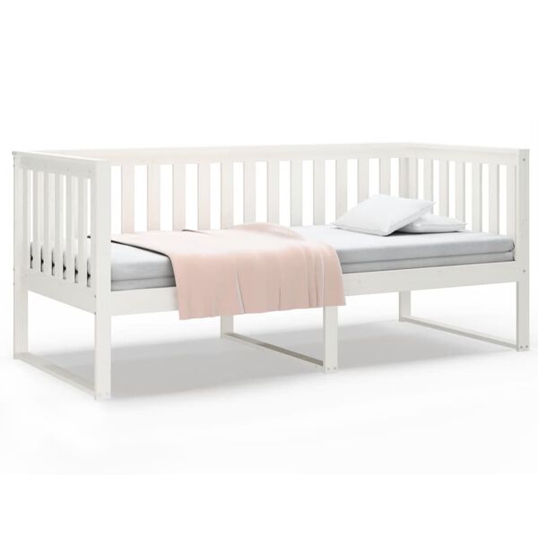 vidaXL Lit de jour sans matelas blanc 90x200 cm bois de pin massif