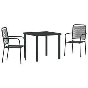 vidaXL Ensemble de salle &agrave; manger pour jardin 5 pcs Noir