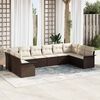 vidaXL Ensemble de canap&eacute; de jardin 10 pcs Marron polyrotin