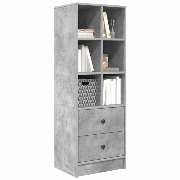 vidaXL Haut Armoire avec tiroir Gris béton 45,5 x 34 x 127 cm