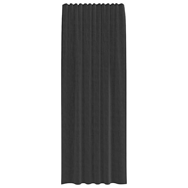 vidaXL Rideaux en voile avec passe-tringles 2 pcs noir