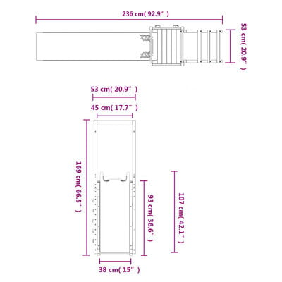 vidaXL Aire de jeux d'extérieur bois massif de douglas