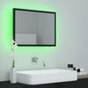 vidaXL Miroir LED de salle de bain Noir brillant 60x8,5x37cm Acrylique