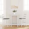 vidaXL Tabourets de bar avec coussins 2 pcs blanc bois massif d'h&eacute;v&eacute;a