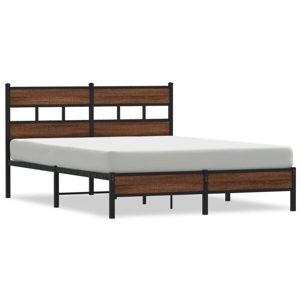 vidaXL Cadre de lit sans matelas ch&ecirc;ne marron 160x200 cm
