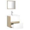 vidaXL Meubles de salle de bain blanc ch&ecirc;ne sonoma bois d'ing&eacute;nierie