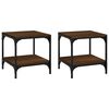 vidaXL Tables d'appoint 2 pcs Ch&ecirc;ne marron 40x40x40 cm Bois ing&eacute;nierie
