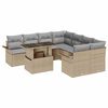 vidaXL Ensemble de canapé de jardin 9 pcs Beige Poly rotin