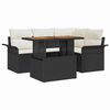 vidaXL Ensemble de canap&eacute; de jardin 5 pc Noir et cr&egrave;me