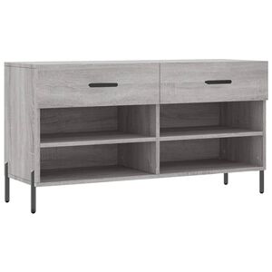 vidaXL Banc &agrave; chaussures sonoma gris 102x35x55 cm bois d'ing&eacute;nierie