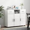 vidaXL Cabinet en Bois avec tiroir Blanc brillant 88,5 x 30,5 x 73 cm