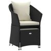 vidaXL Salon de jardin 2 pcs avec coussins Noir R&eacute;sine tress&eacute;e