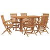vidaXL Ensemble de salle &agrave; manger pour jardin 7 pcs Marron