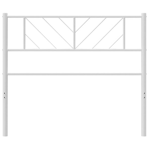 vidaXL T&ecirc;te de lit m&eacute;tal blanc 100 cm