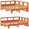 vidaXL Lit biblioth&egrave;que sans matelas cire marron 140x200 cm pin massif