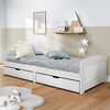vidaXL Lit de jour avec 2 tiroirs sans matelas IRUN blanc 90x200 cm