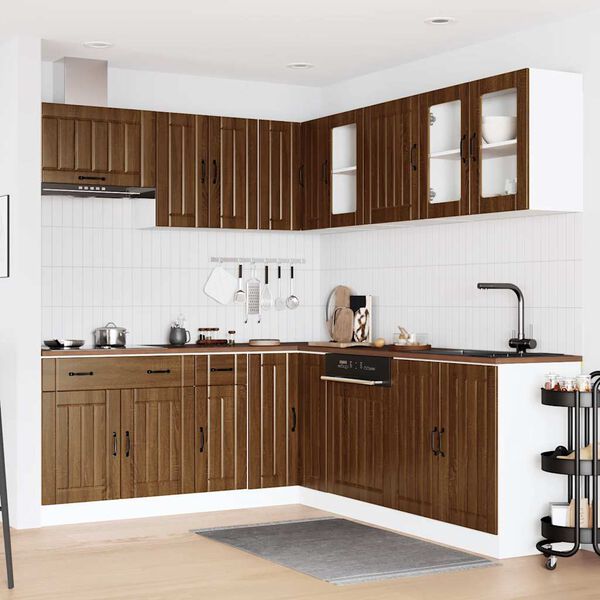 vidaXL Ensemble d'armoires de cuisine 11 pcs Lucca bois d'ing&eacute;nierie