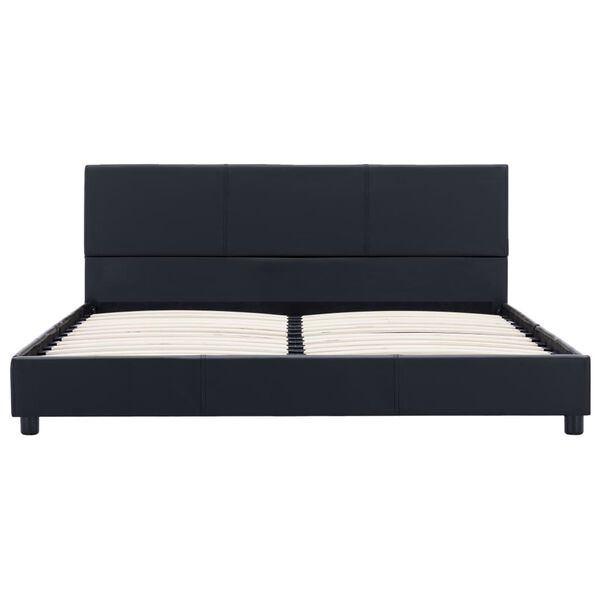 vidaXL Cadre de lit Noir Similicuir 160x200 cm