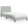 vidaXL Cadre de lit avec LED sans matelas Hanko gris clair 90x190 cm velours