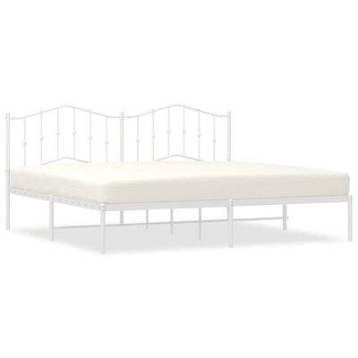 vidaXL Cadre de lit métal sans matelas et tête de lit blanc 193x203 cm