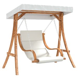 vidaXL Chaise balan&ccedil;oire avec coussin et auvent bois massif d'&eacute;pic&eacute;a