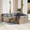 vidaXL Ensemble de canap&eacute; de jardin 9 pcs beige et gris clair