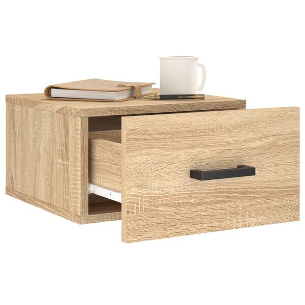 vidaXL Table de chevet murale ch&ecirc;ne sonoma 35x35x20 cm