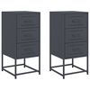 vidaXL Tables de chevet 2 pcs anthracite 36x39x78 cm acier