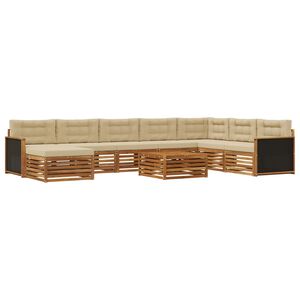 vidaXL Ensemble de canap&eacute;s d'ext&eacute;rieur 9 pcs Naturel et Beige