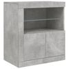 vidaXL Buffet avec lumières LED gris béton 202x37x67 cm