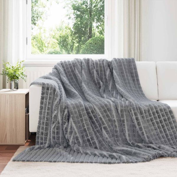 vidaXL Couvertures &agrave; jeter 6 pcs Gris fonc&eacute; 240 x 220 cm Toison