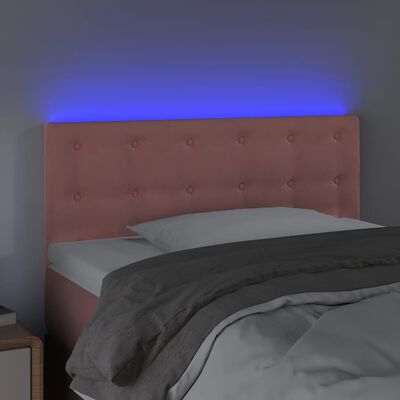 vidaXL Tête de lit à LED Rose 100x5x78/88 cm Velours
